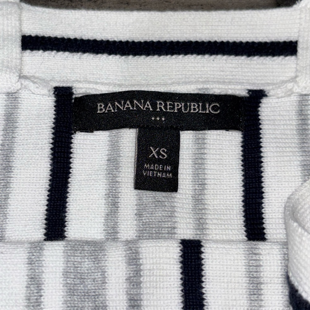 Banana Republic Black White Cotton Sweater Knit Peplum Ruffle Tank Top SZ XS​​​ - Picture 5 of 7